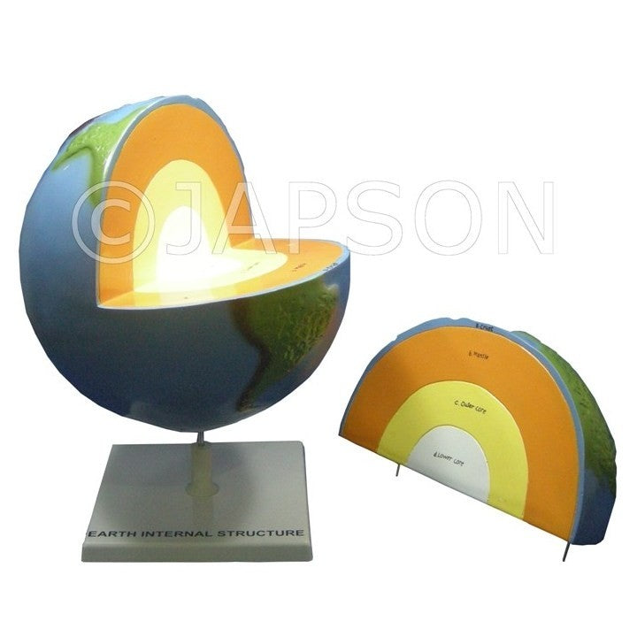 Model, Earth Internal Structure, 1/4 part detachable Model, Earth Internal Structure, 1/4 part detachable